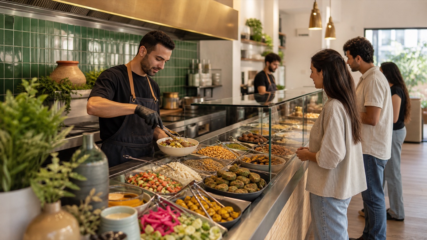 Illustrative concept of the guest-facing BEHGA food counter